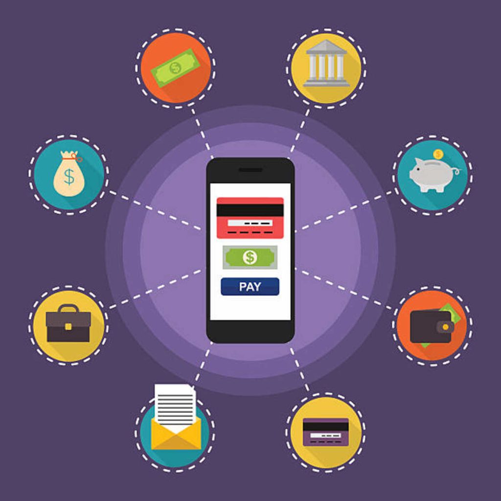 flat design vector illustration concepts of online payment metho